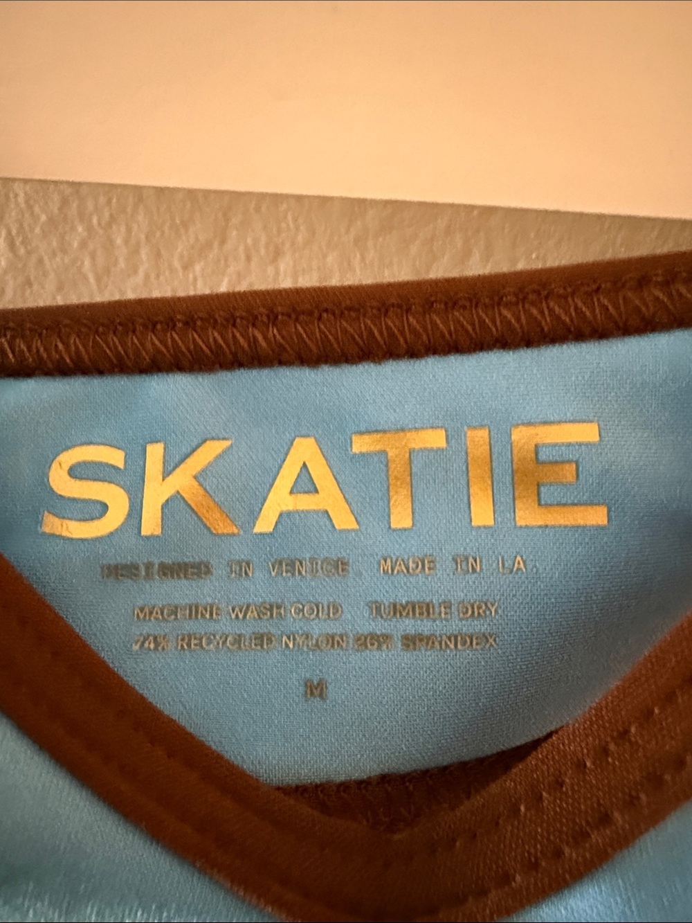 Skatie Blue Bikini with Brown Trim - Picture 2 of 8
